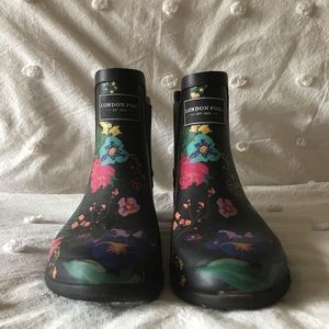 London Fog Floral Rain Booties